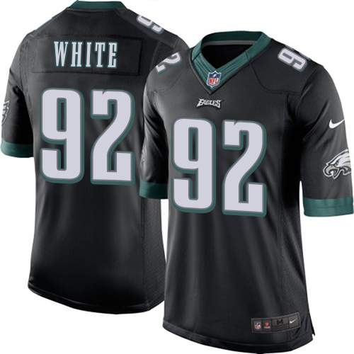 Men's Limited Reggie White Nike Jersey Black Alternate - #92 NFL Philadelphia Eagles